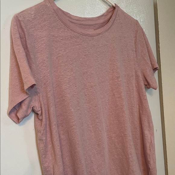Eileen Fisher Women’s XS Oversized 100% Linen Soft Rose Short Sleeve Tee - Picture 4 of 5